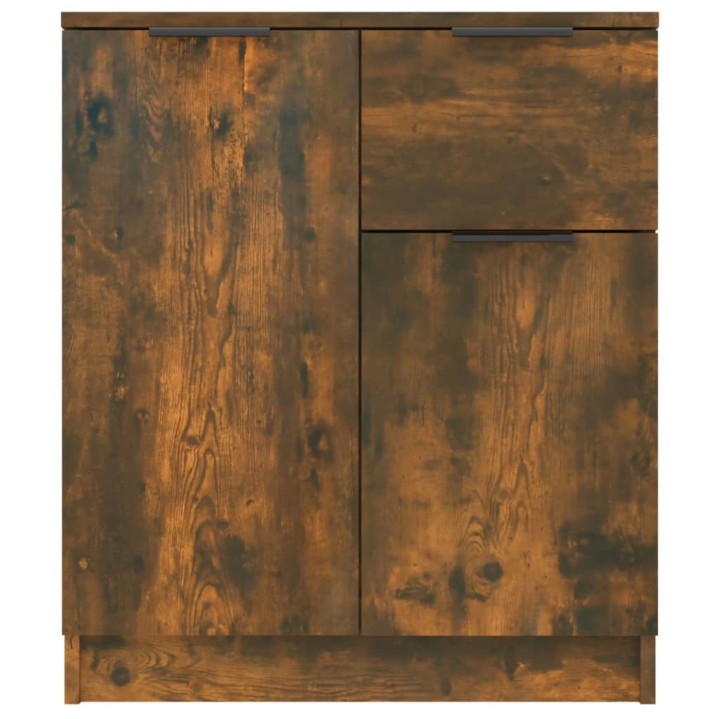 2 db füstös tölgyszínű szerelt fa tálalóasztal 60 x 30 x 70 cm