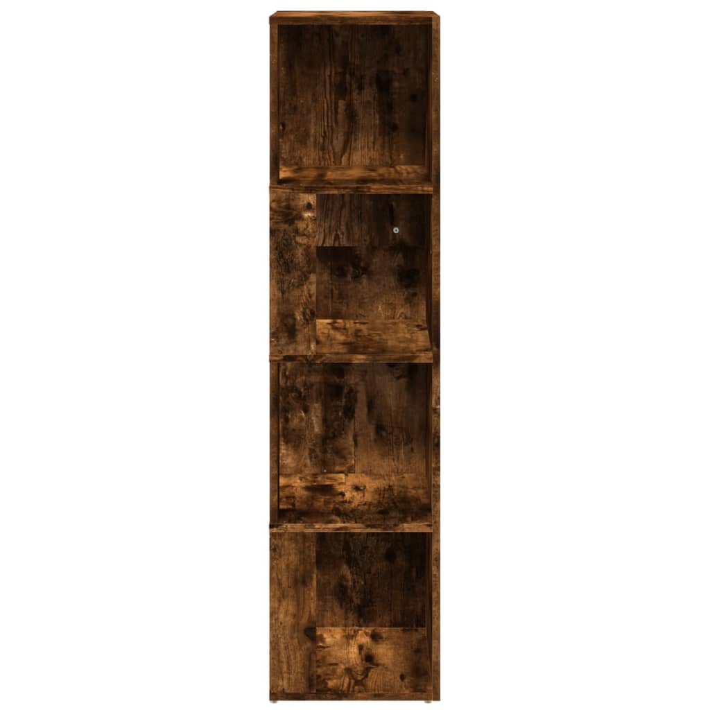 füstös tölgy színű szerelt fa sarokszekrény 33 x 33 x 132 cm