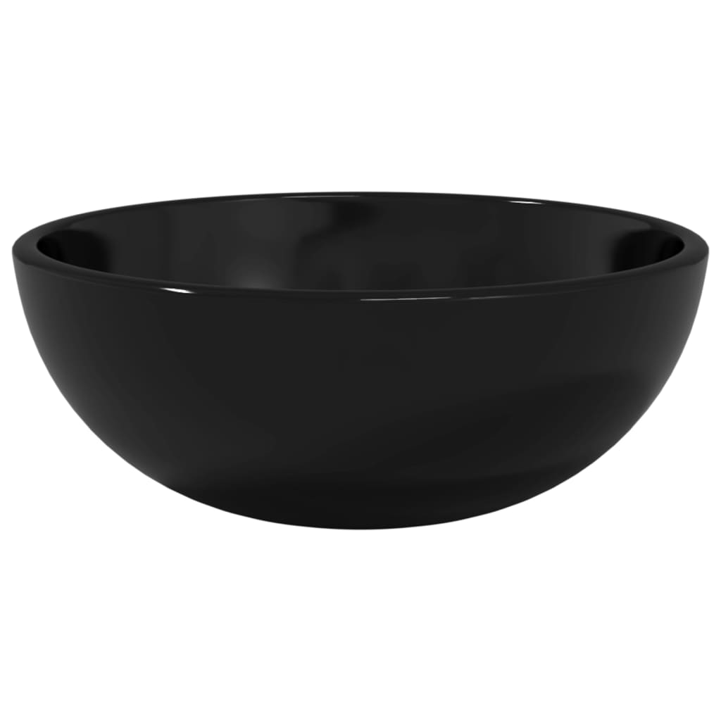 fekete edzett üveg mosdókagyló 30 x 12 cm