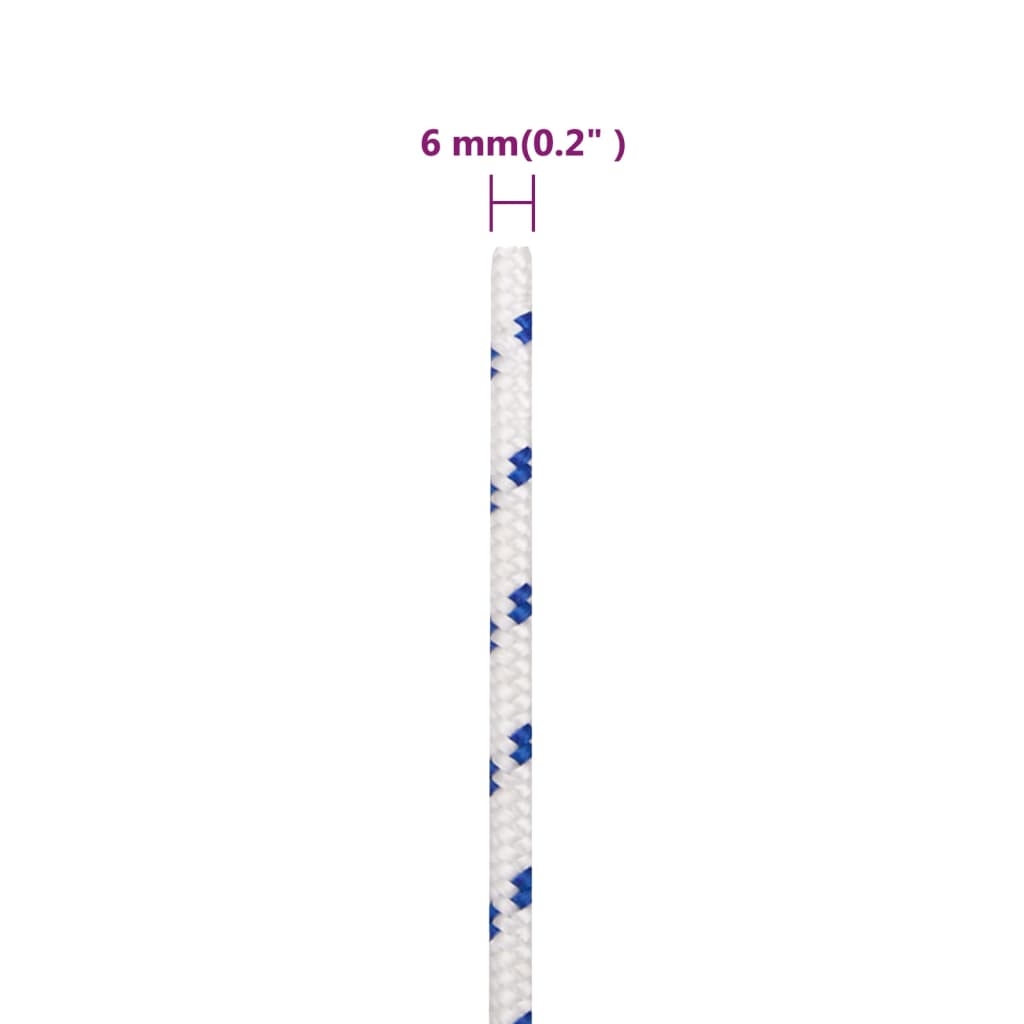 fehér polipropilén hajókötél 6 mm 50 m