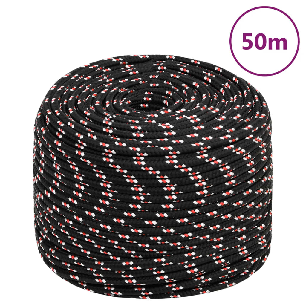 fekete polipropilén hajókötél 8 mm 50 m