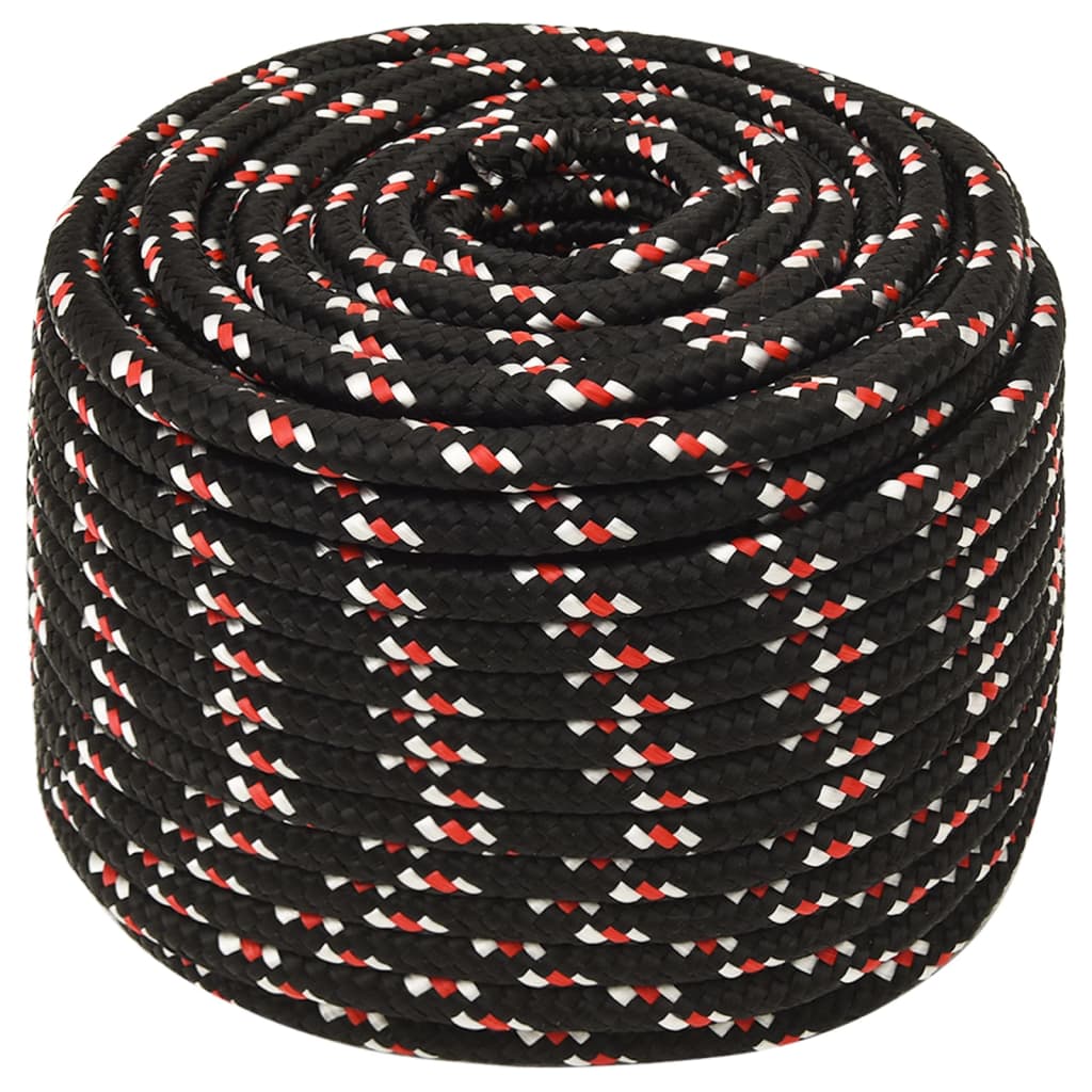 fekete polipropilén hajókötél 14 mm 25 m