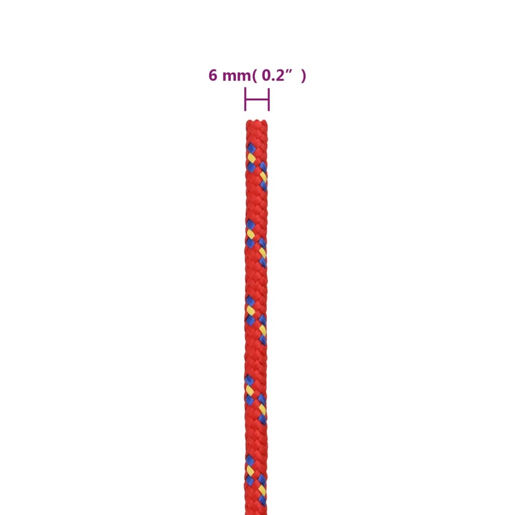 piros polipropilén hajókötél 6 mm 250 m