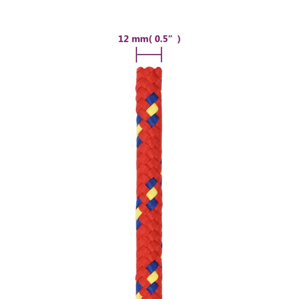 piros polipropilén hajókötél 12 mm 25 m
