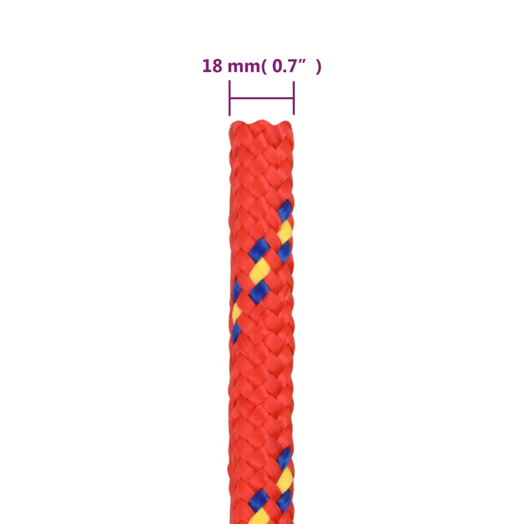 piros polipropilén hajókötél 18 mm 25 m