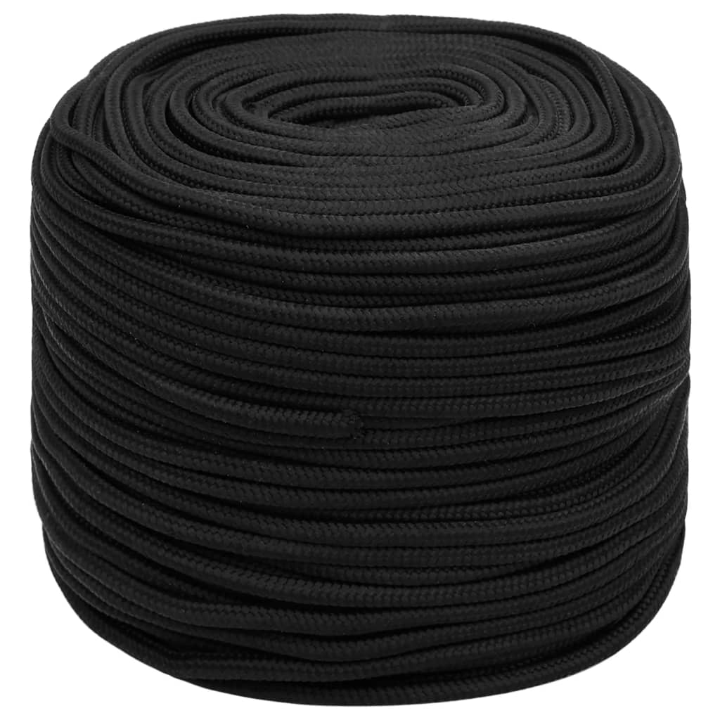 teljesen fekete polipropilén hajókötél 10 mm 50 m