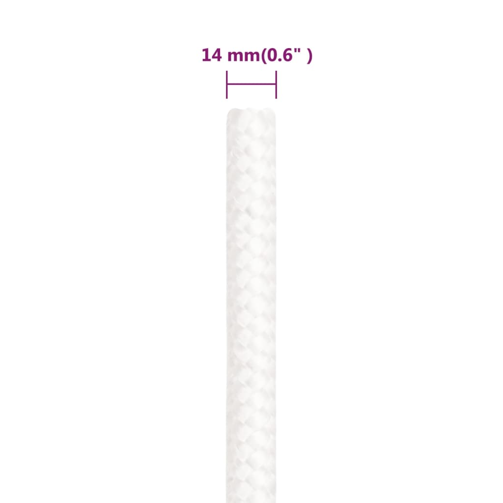 teljesen fehér polipropilén hajókötél 14 mm 50 m