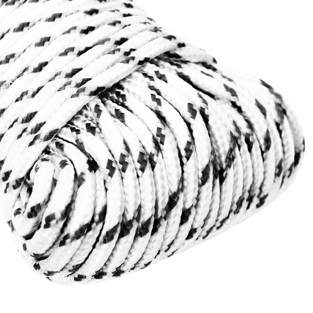 fehér poliészter fonott csónakkötél 4 mm x 50 m
