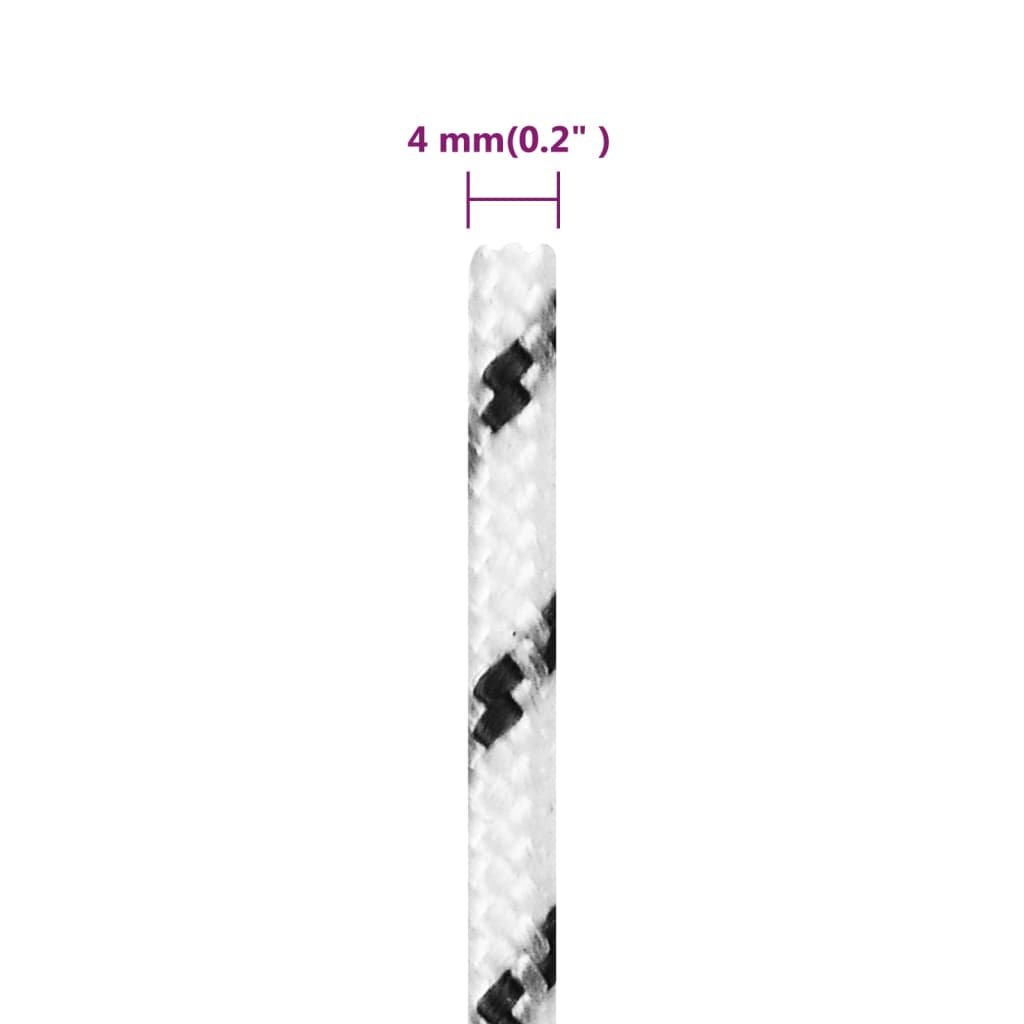 fehér poliészter fonott csónakkötél 4 mm x 50 m