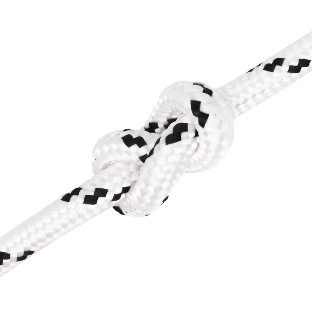 fehér poliészter fonott csónakkötél 14 mm x 25 m
