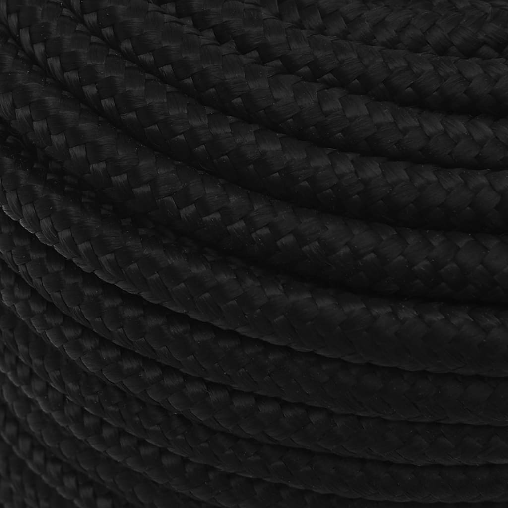 fekete poliészter munkakötél 14 mm 50 m