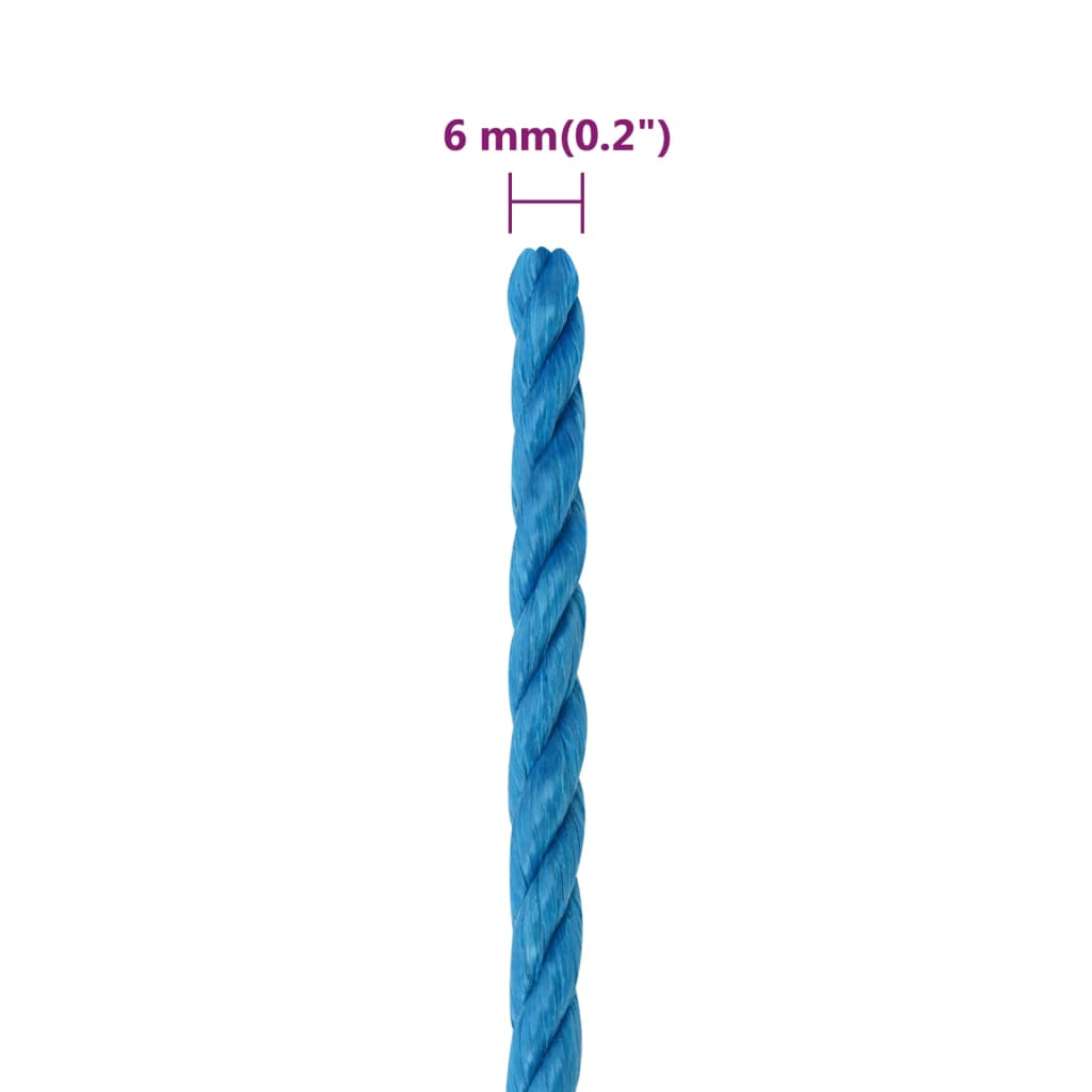 kék polipropilén munkakötél 6 mm 250 m