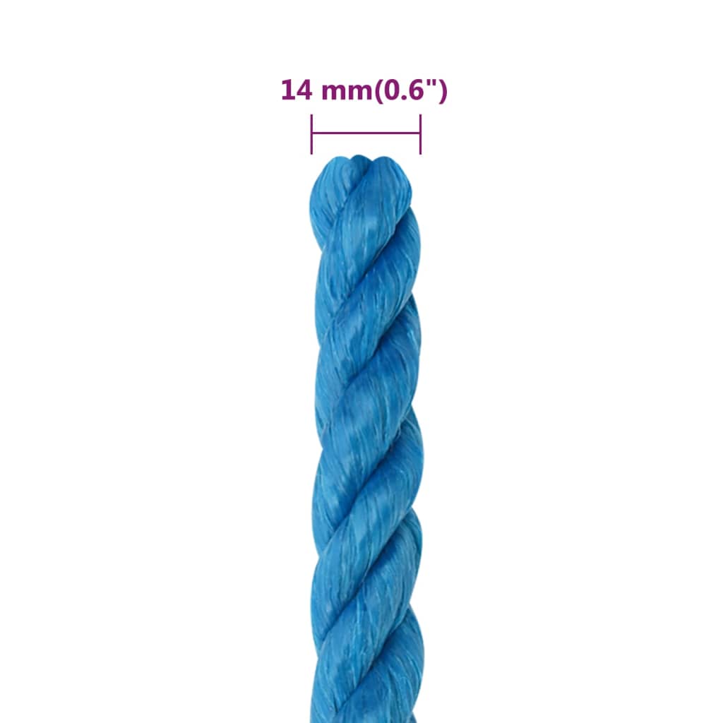 kék polipropilén munkakötél 14 mm 50 m