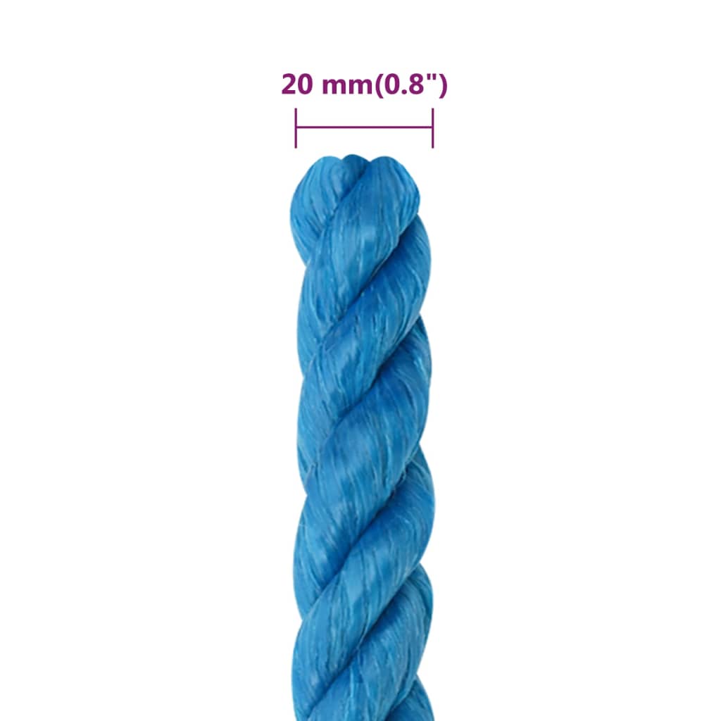 kék polipropilén munkakötél 20 mm 50 m