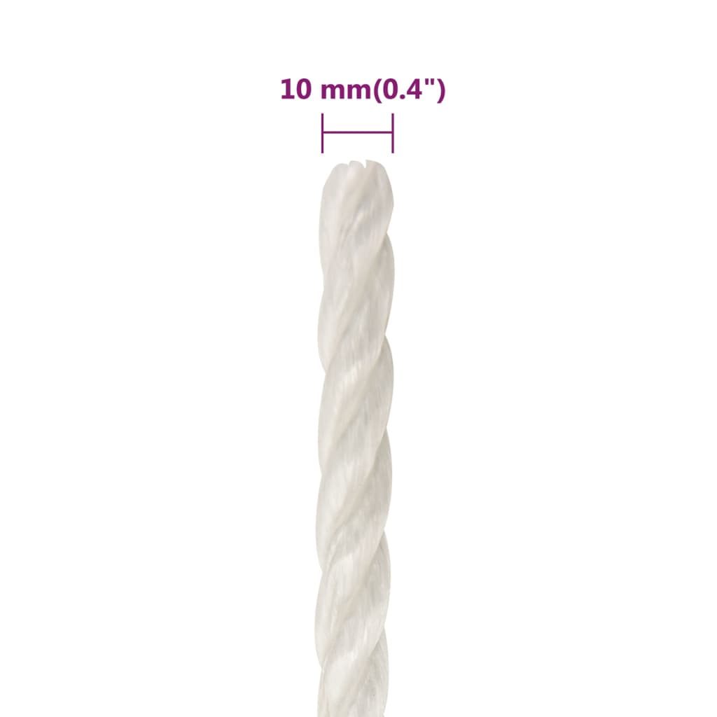 fehér polipropilén munkakötél 10 mm 500 m