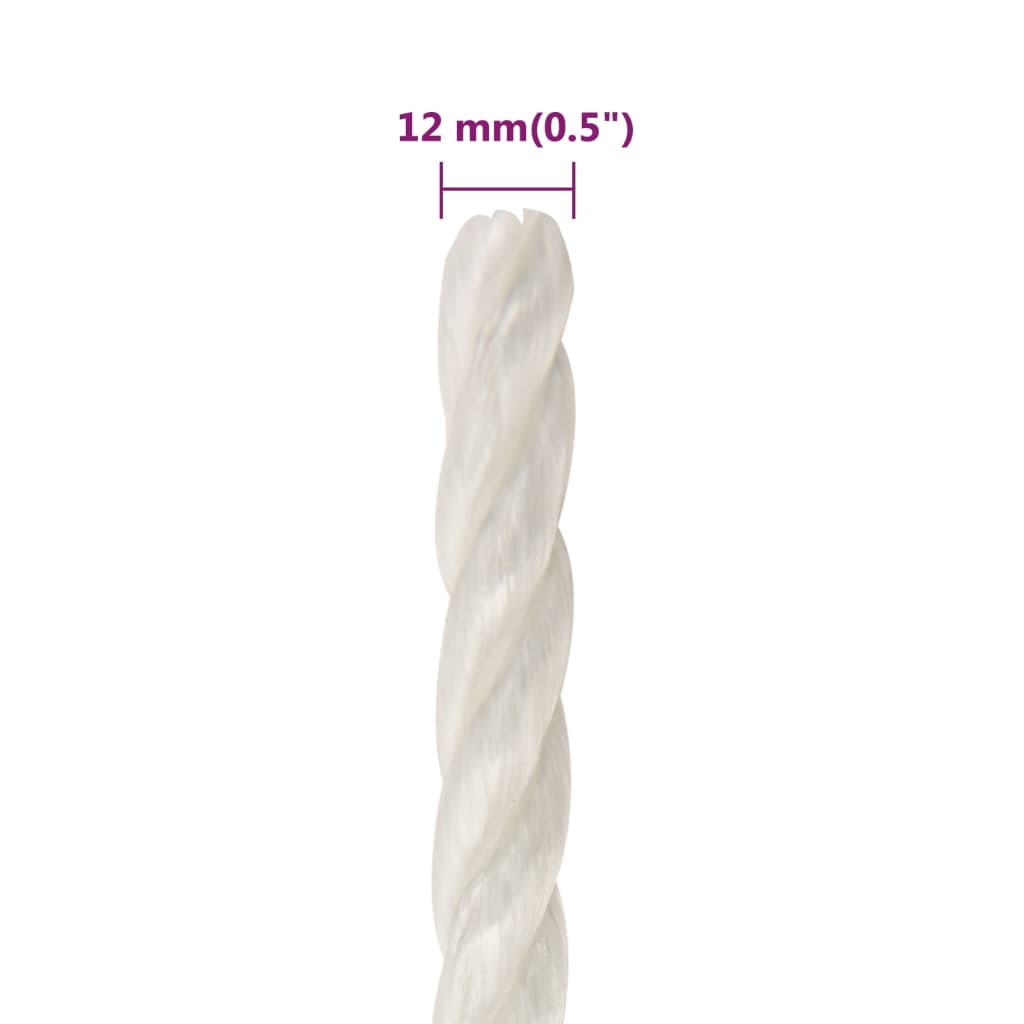 fehér polipropilén munkakötél 12 mm 250 m