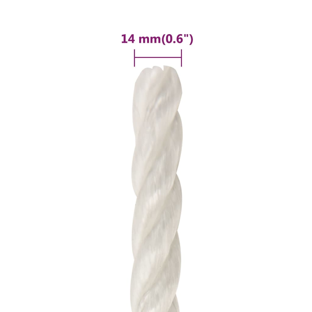 fehér polipropilén munkakötél 14 mm 100 m