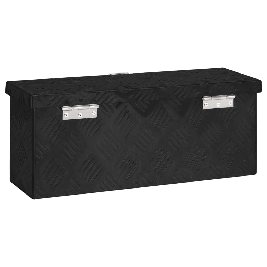 fekete alumínium tárolóláda 50x15x20,5 cm