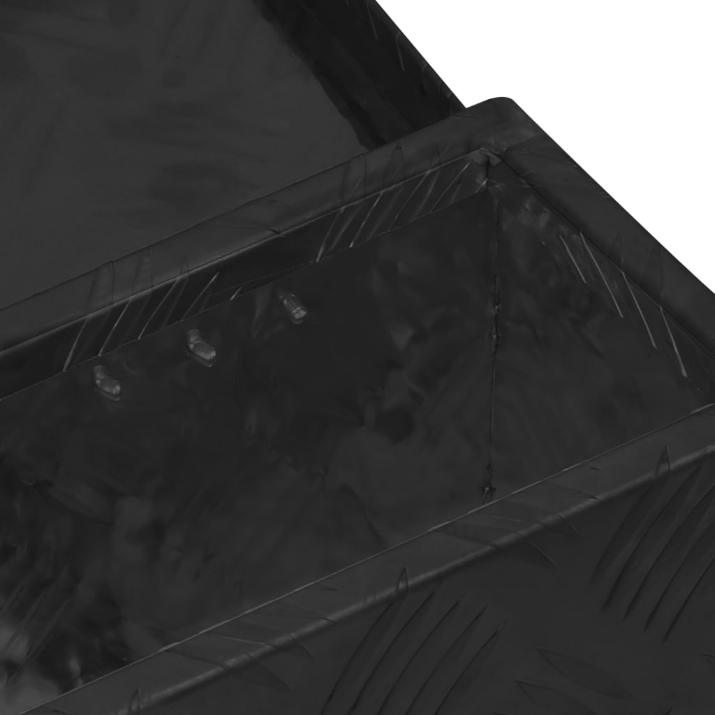 fekete alumínium tárolóláda 50x15x20,5 cm