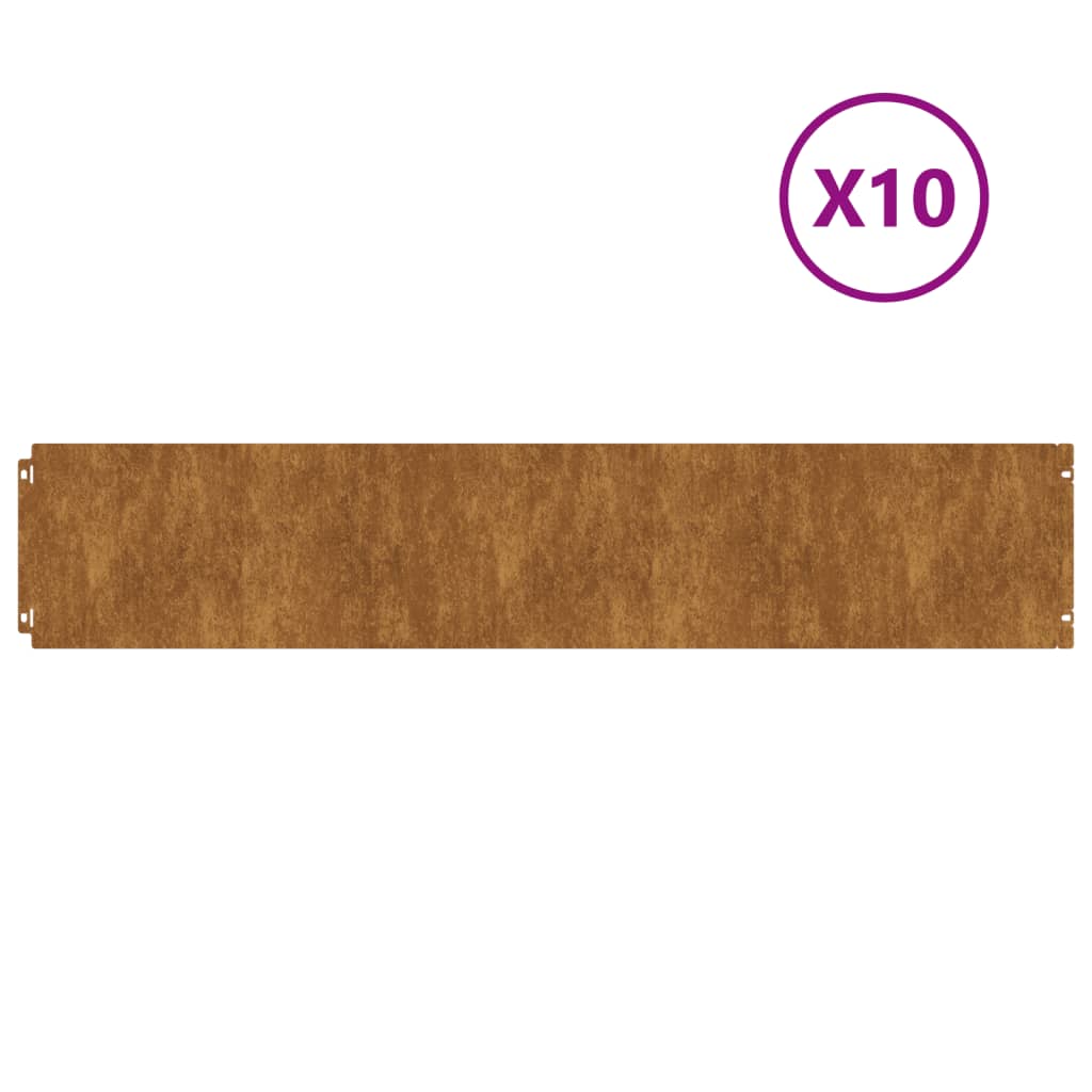 10 db rugalmas corten acél gyepszegély 20 x 103 cm