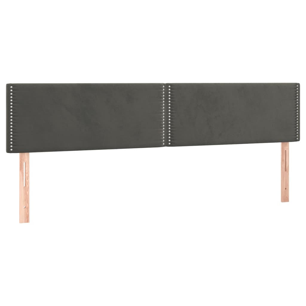 2 db sötétszürke bársony fejtámla 100x5x78/88 cm