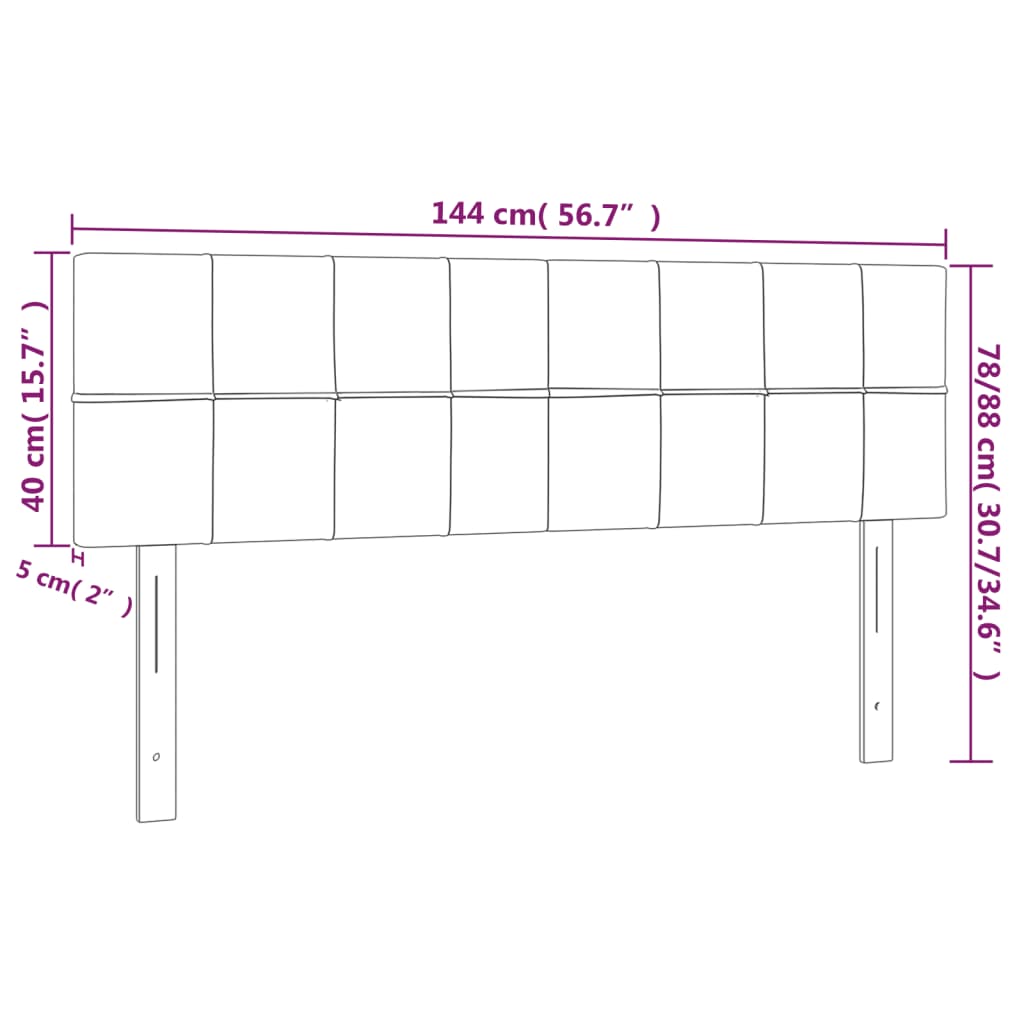 2 db fekete szövet fejtámla 72 x 5 x 78/88 cm