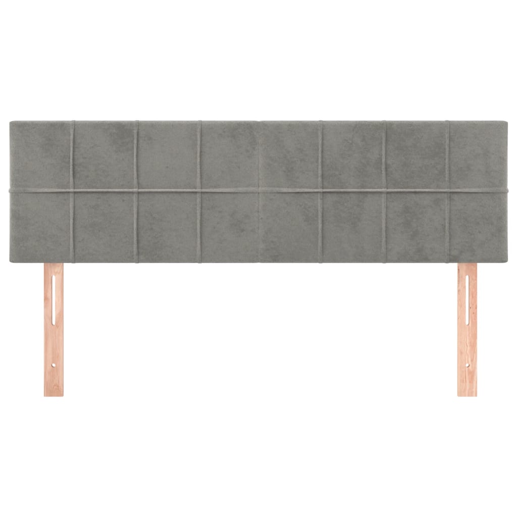 2 db világosszürke bársony fejtámla 72 x 5 x 78/88 cm