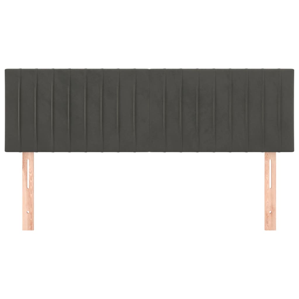 2 db sötétszürke bársony fejtámla 72 x 5 x 78/88 cm