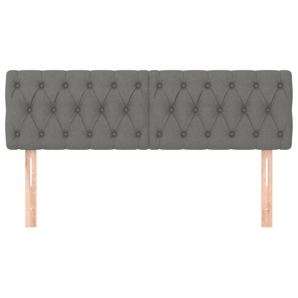 2 db sötétszürke szövet fejtámla 72 x 7 x 78/88 cm