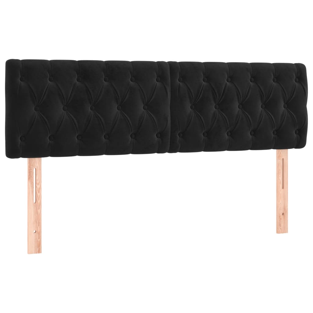 2 db fekete bársony fejtámla 72 x 7 x 78/88 cm