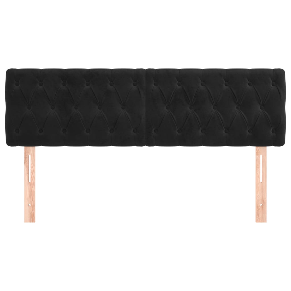 2 db fekete bársony fejtámla 72 x 7 x 78/88 cm