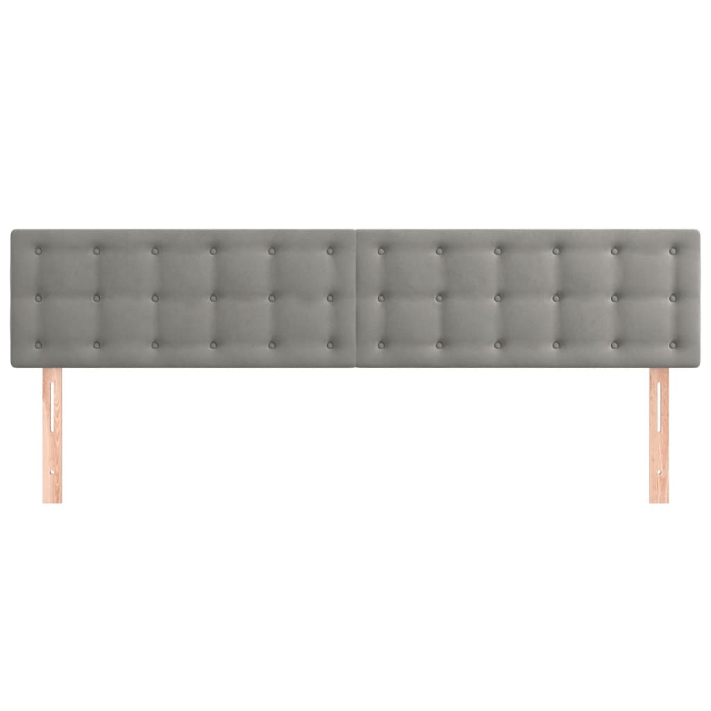 2 db világosszürke bársony fejtámla 80 x 5 x 78/88 cm