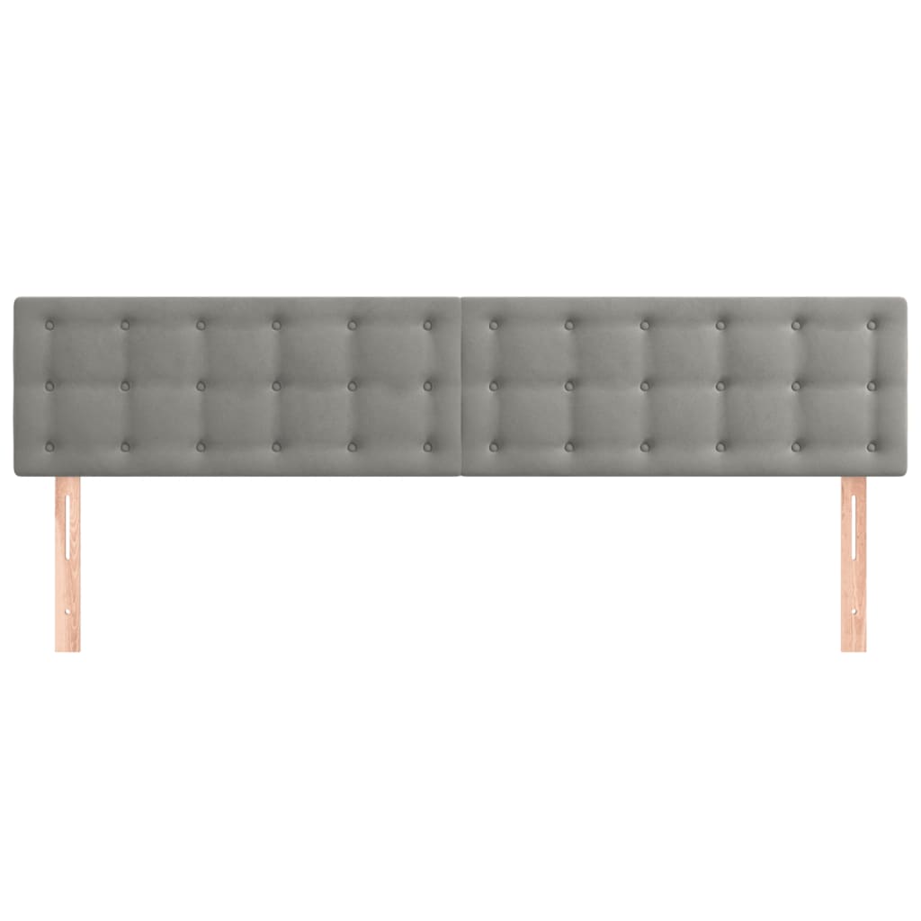 2 db világosszürke bársony fejtámla 100x5x78/88 cm
