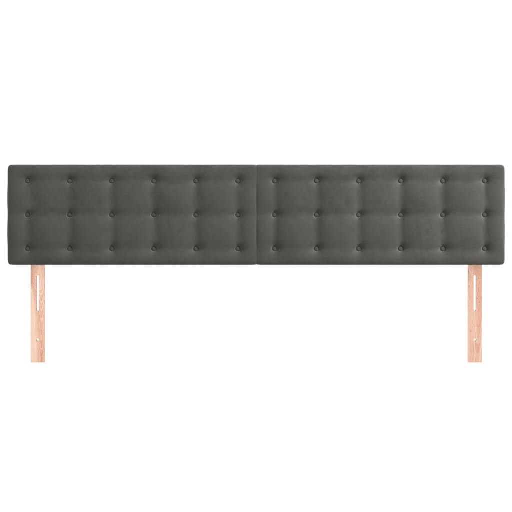 2 db sötétszürke bársony fejtámla 100x5x78/88 cm