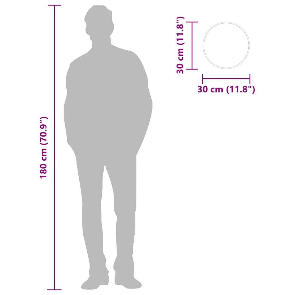 ezüstszínű falitükör Ø 30 cm Kerek