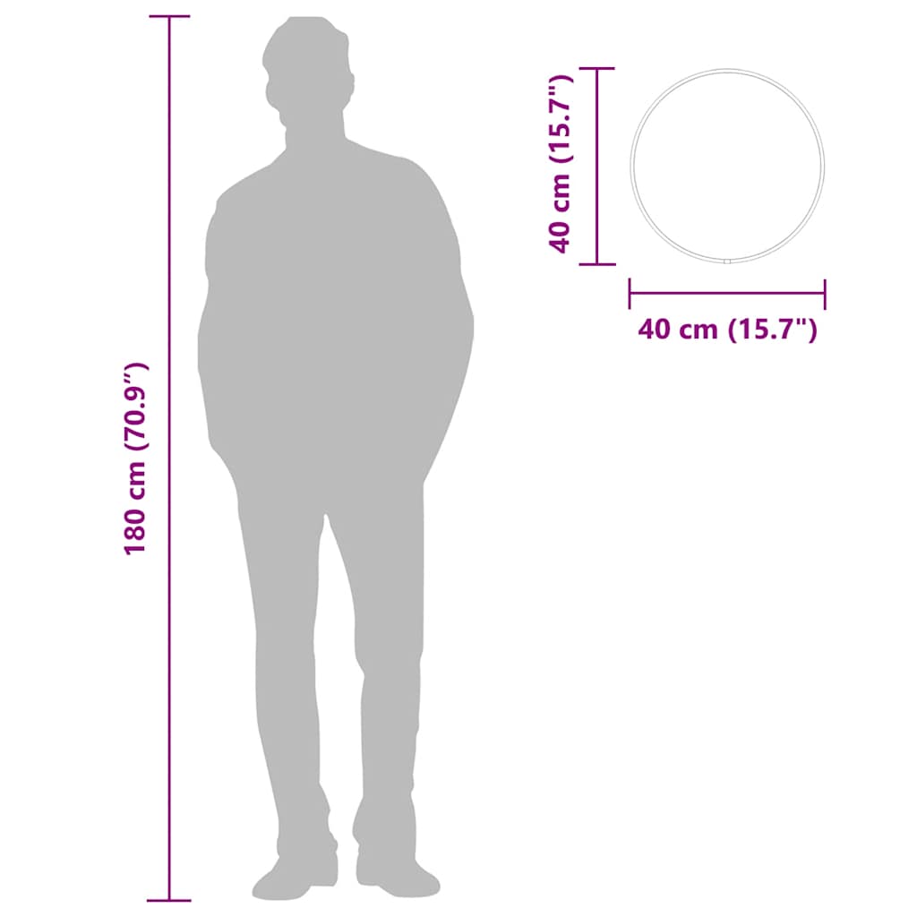 ezüstszínű falitükör Ø 40 cm Kerek