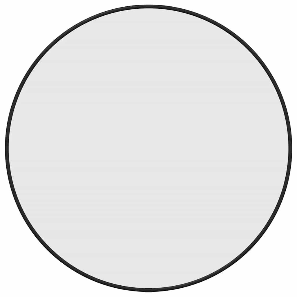 fekete falitükör Ø 50 cm Kerek