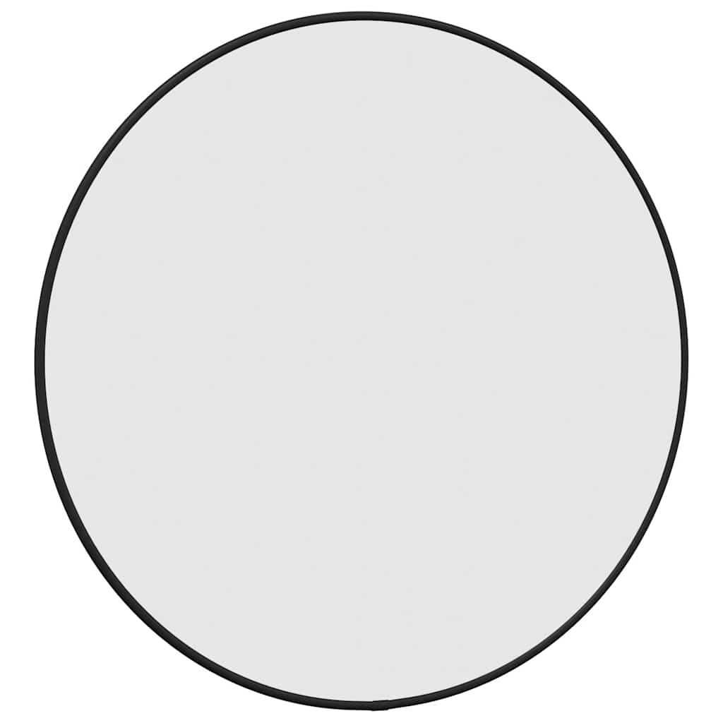 fekete falitükör Ø 50 cm Kerek