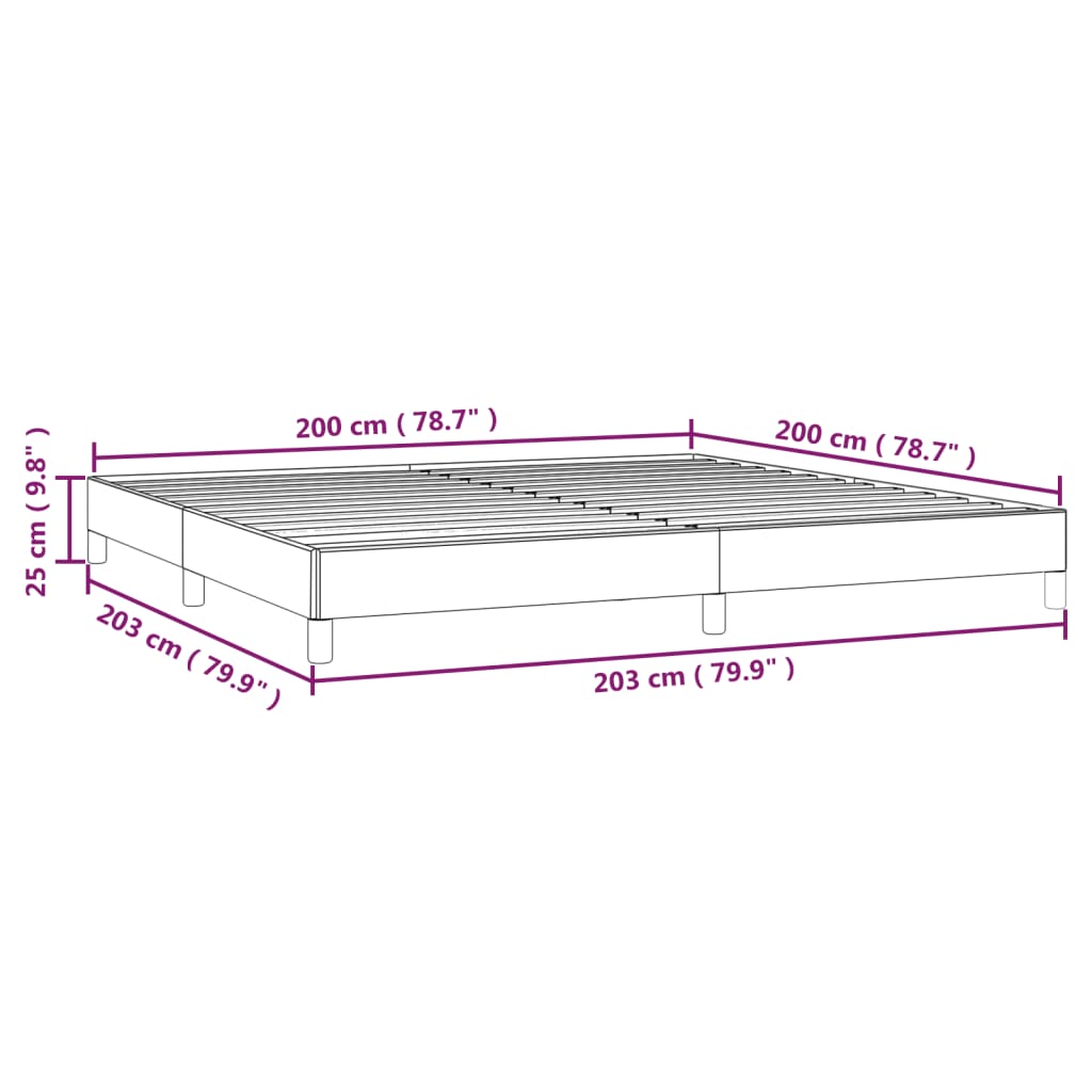 sötétszürke szövet ágykeret matrac nélkül 200 x 200 cm