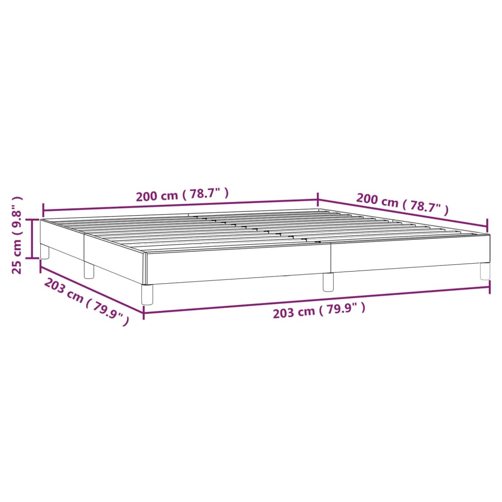 sötétszürke bársony ágykeret matrac nélkül 200 x 200 cm