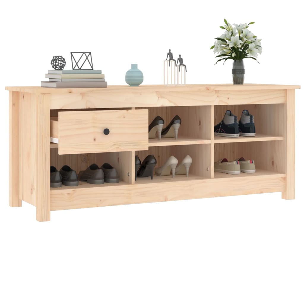 tömör fenyőfa cipősszekrény 110 x 38 x 45,5 cm