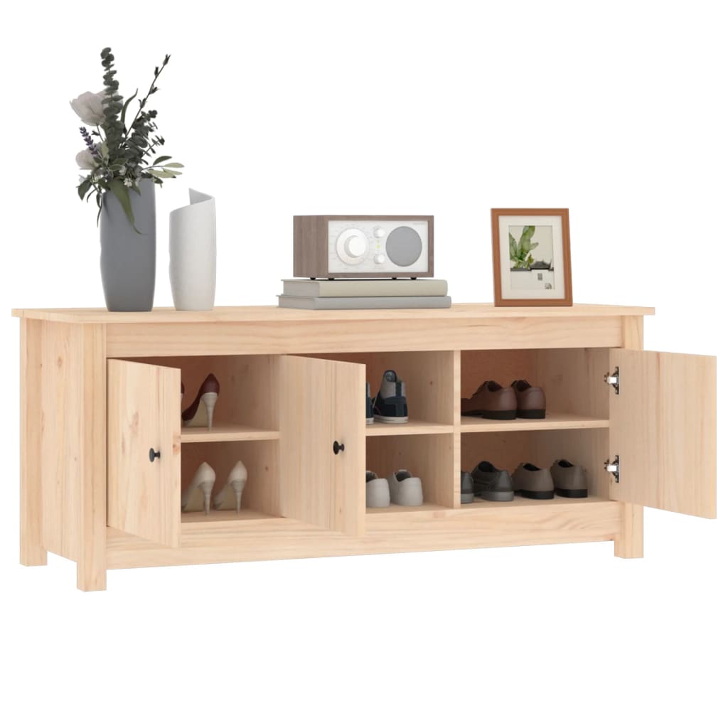tömör fenyőfa cipősszekrény 110 x 38 x 45,5 cm
