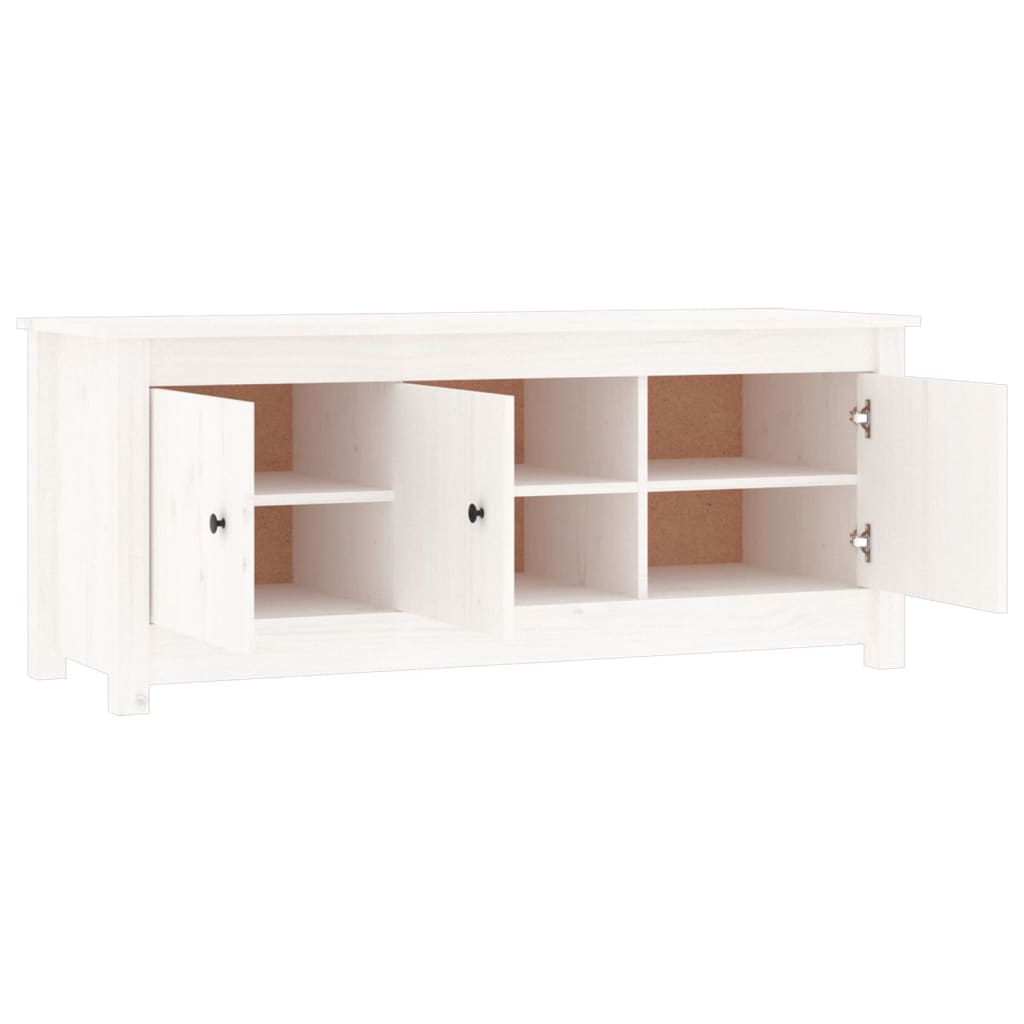 fehér tömör fenyőfa cipősszekrény 110 x 38 x 45,5 cm