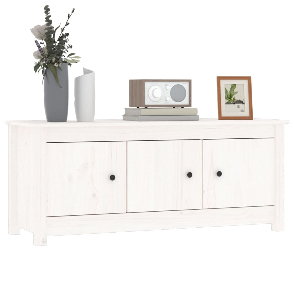 fehér tömör fenyőfa cipősszekrény 110 x 38 x 45,5 cm