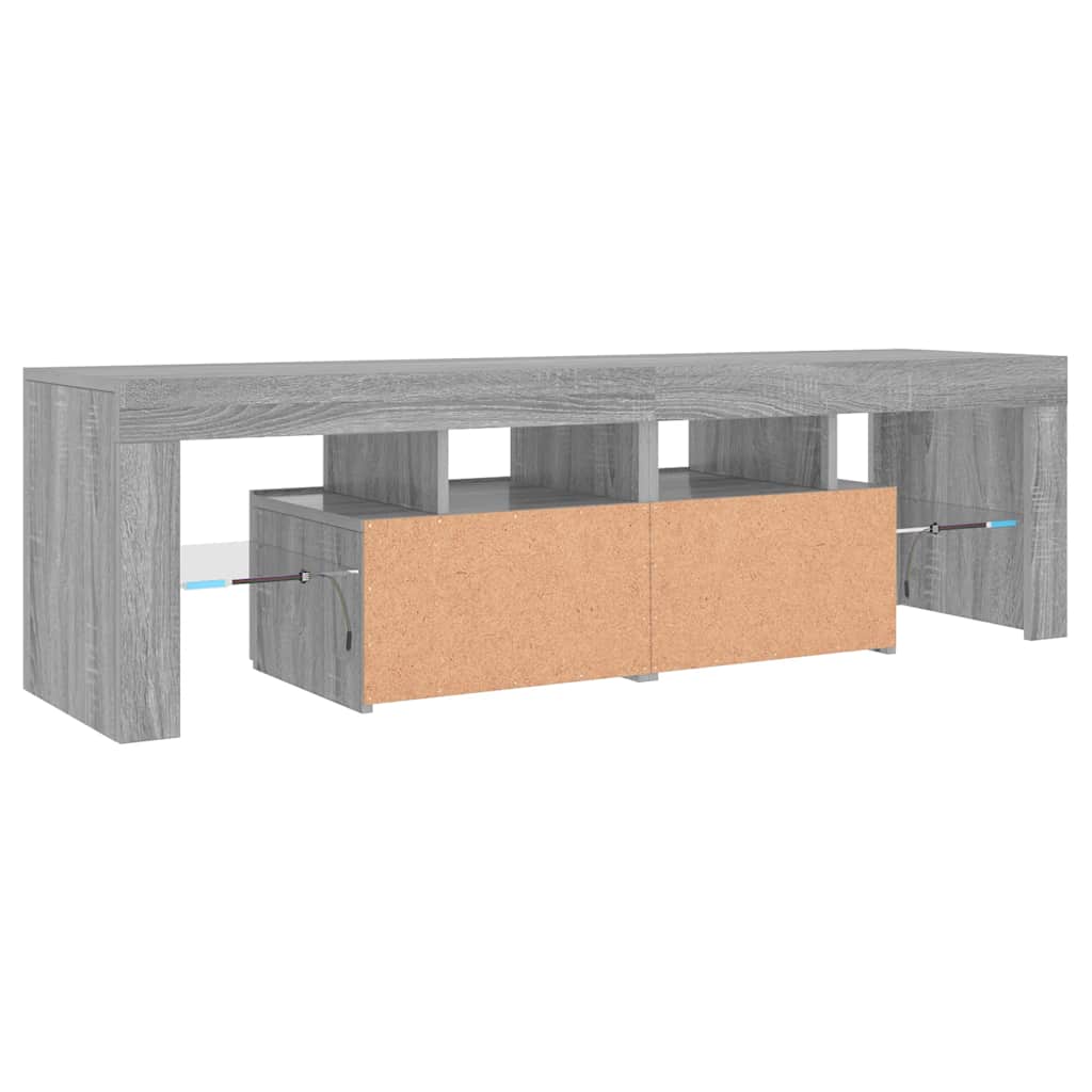 szürke sonoma színű TV-szekrény LED-világítással 140x36,5x40 cm
