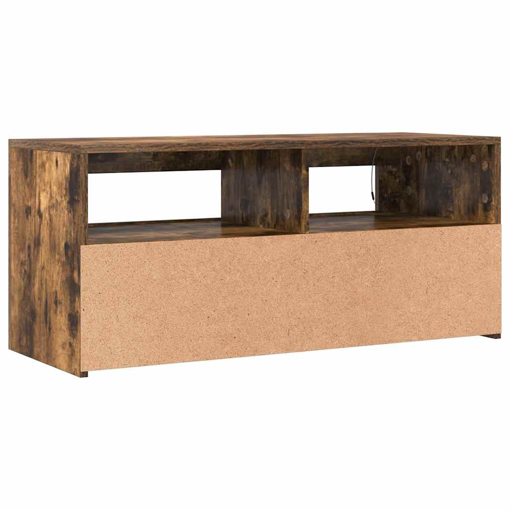 füstös tölgy színű TV-szekrény LED-világítással 90 x 35 x 40 cm