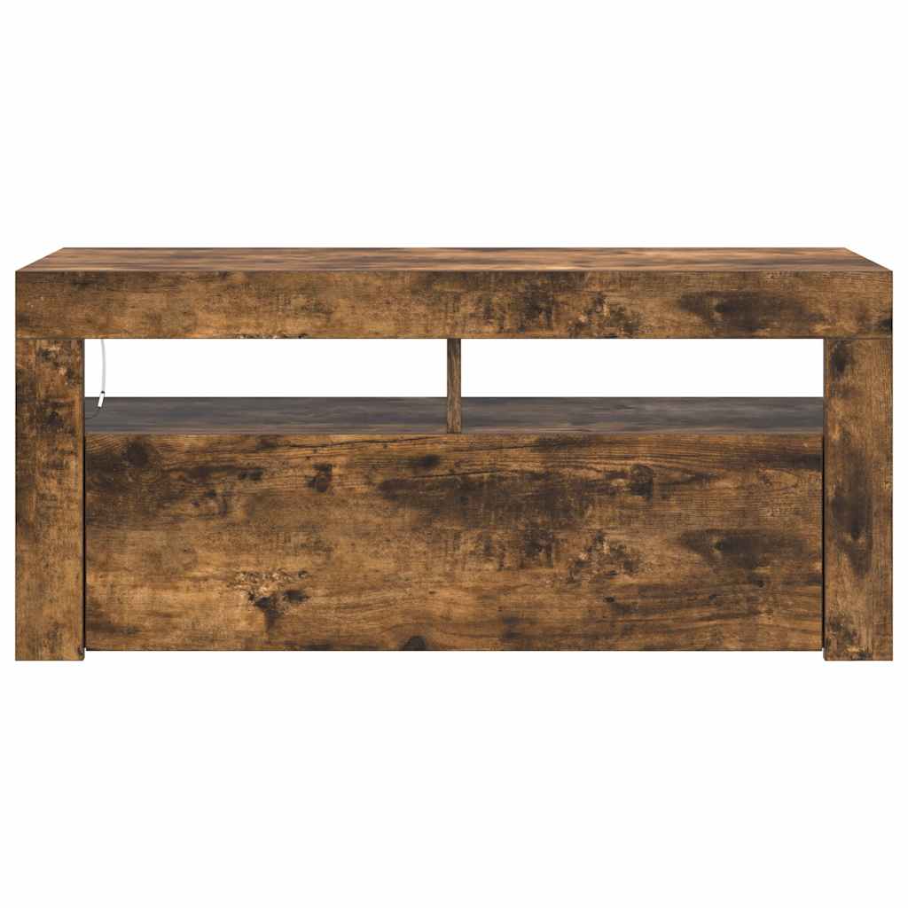 füstös tölgy színű TV-szekrény LED-világítással 90 x 35 x 40 cm