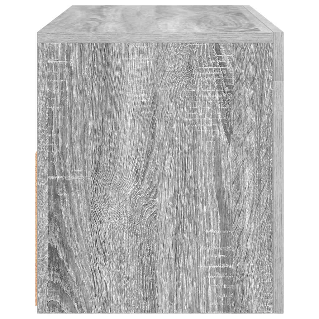 szürke sonoma színű TV-szekrény LED-világítással 90x35x40 cm