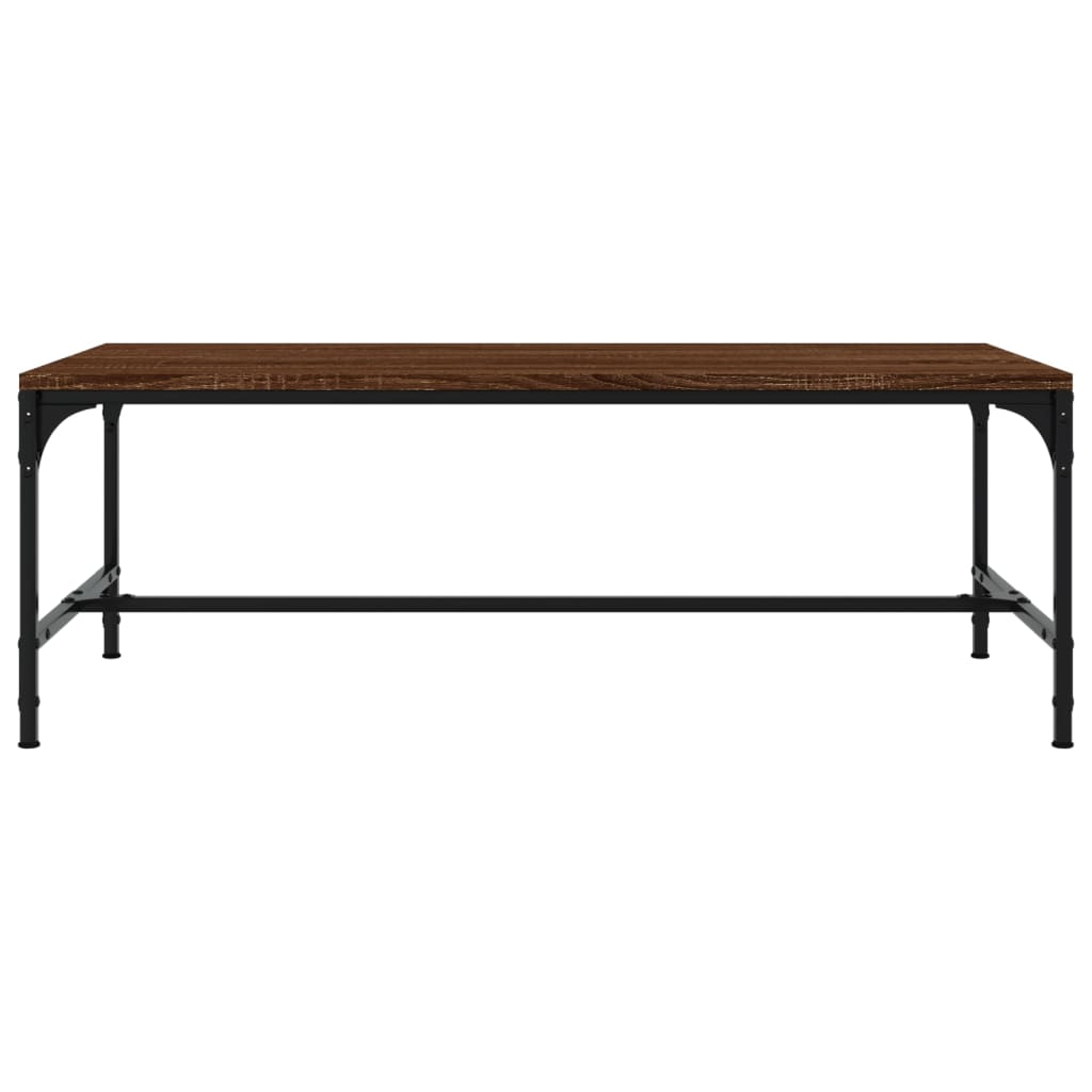 barna tölgyszínű szerelt fa dohányzóasztal 100 x 50 x 35 cm