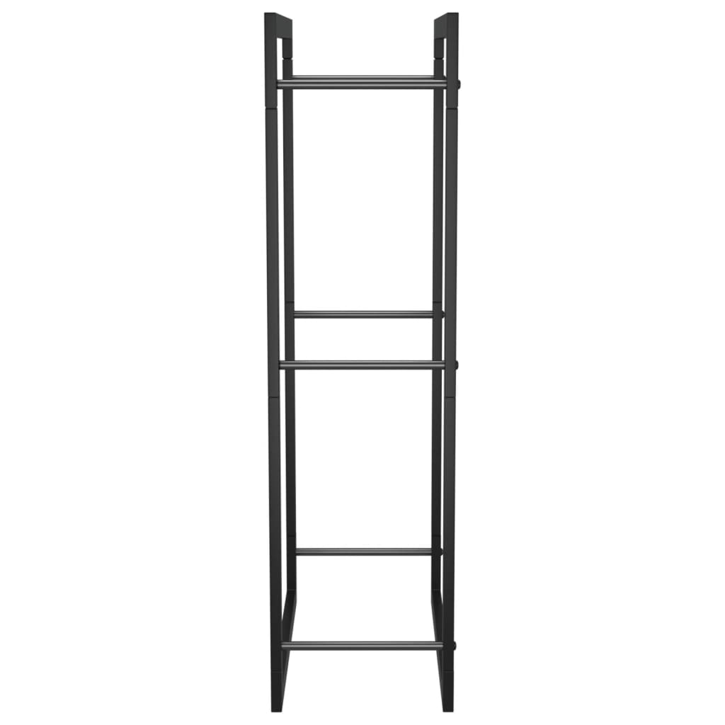 fekete acél tűzifatároló állvány 50x28x94 cm